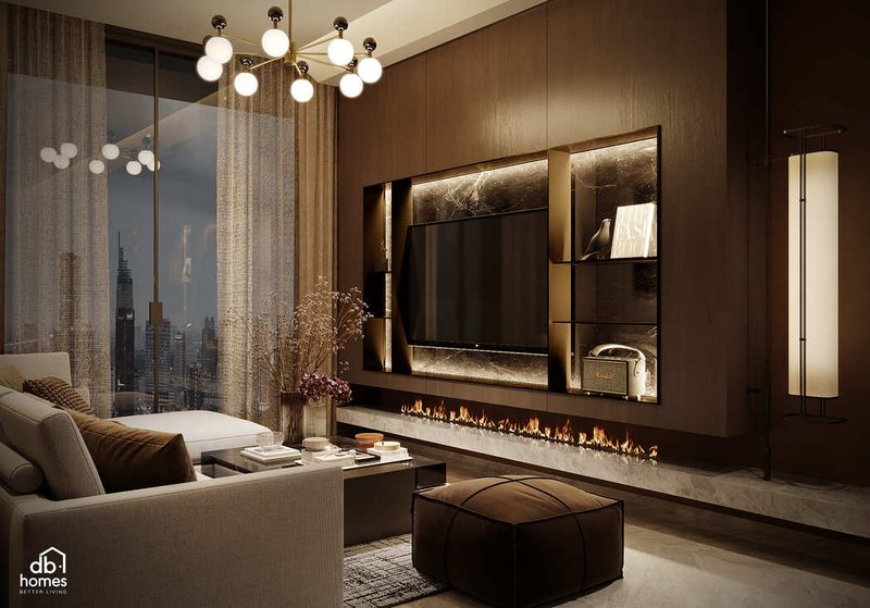 Tận dụng ánh sáng tự nhiên bằng cửa sổ, kết hợp với sự ấm áp của cách bài trí và đánh đèn trong nhà, qua đó tạo ra một không gian sang trọng nhưng vẫn giàu tính mềm mại, uyển chuyển