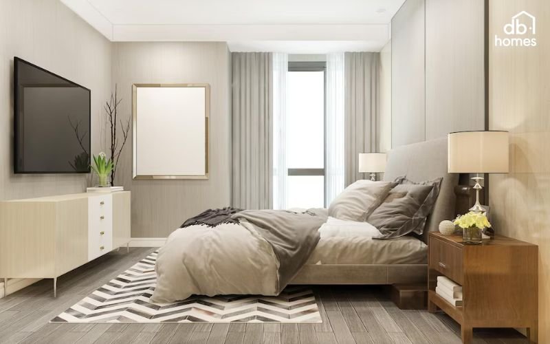 Ánh sáng trong phòng ngủ giúp chiếu sáng, tạo điểm nhấn và làm nổi bật nội thất, mang lại cảm giác ấm cúng