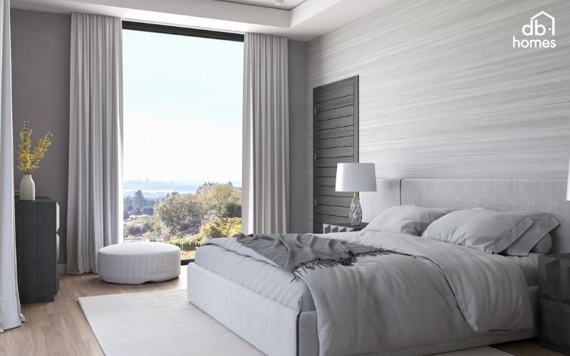 Màu sắc tường sáng như trắng, kem, pastel giúp khuếch tán ánh sáng và tạo không gian phòng ngủ thoáng đãng, rộng rãi