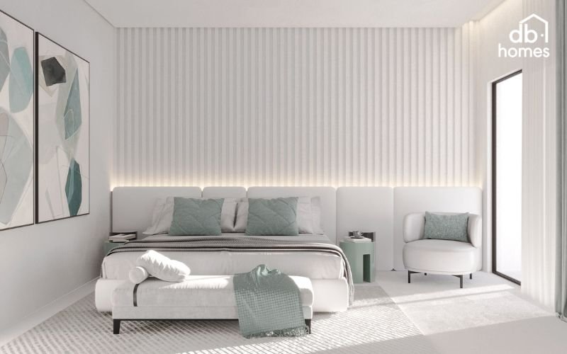 Màu trắng là lựa chọn tinh tế, tạo không gian rộng rãi, thoáng đãng