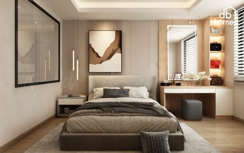 Khi kết hợp với ánh sáng vàng, màu nâu càng tôn lên vẻ sang trọng và cuốn hút