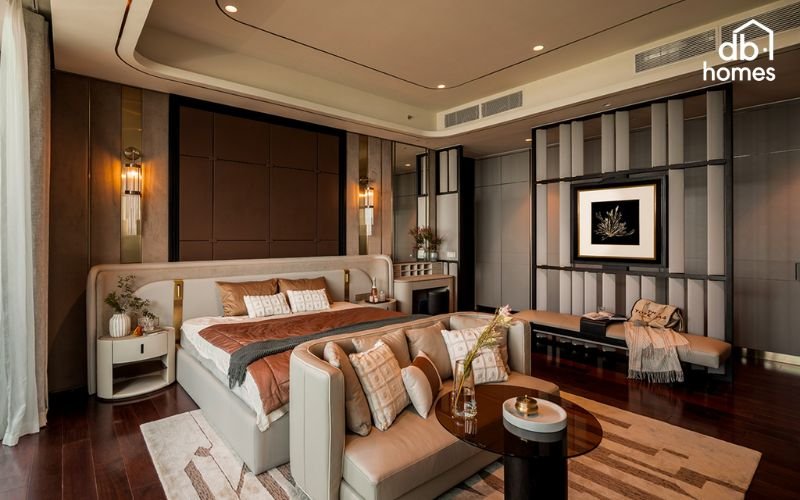 Lựa chọn màu sắc phù hợp giúp tạo không gian rộng rãi, ấm cúng và cân bằng cho phòng ngủ.