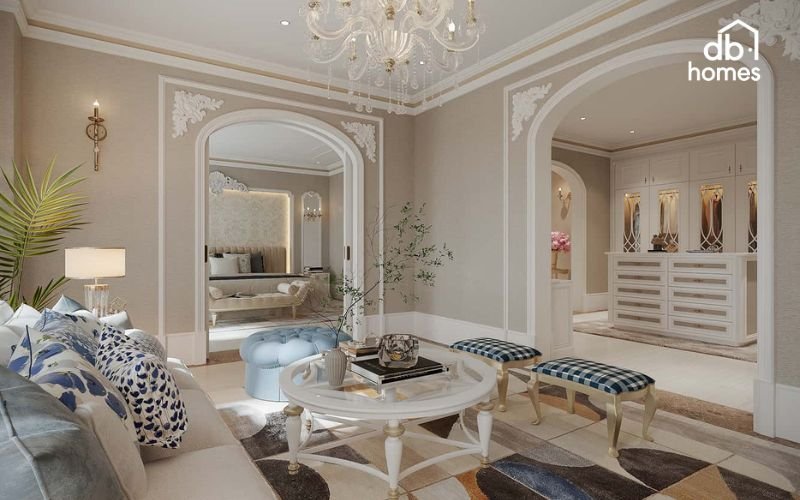 Không gian sang trọng đậm chất Neo Classic, với đường nét vòm tinh tế, nội thất cao cấp và ánh sáng ấm áp, tạo nên vẻ đẹp hài hòa giữa cổ điển và hiện đại