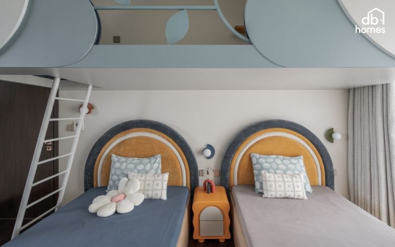 Xanh nước biển là màu sắc tuyệt vời để lựa chọn cho phòng ngủ của trẻ