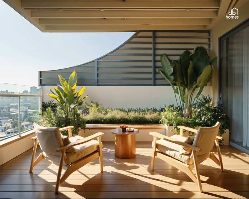 Thiết kế nội thất ban công căn hộ Penhouse Thủ Thiêm Zeit River