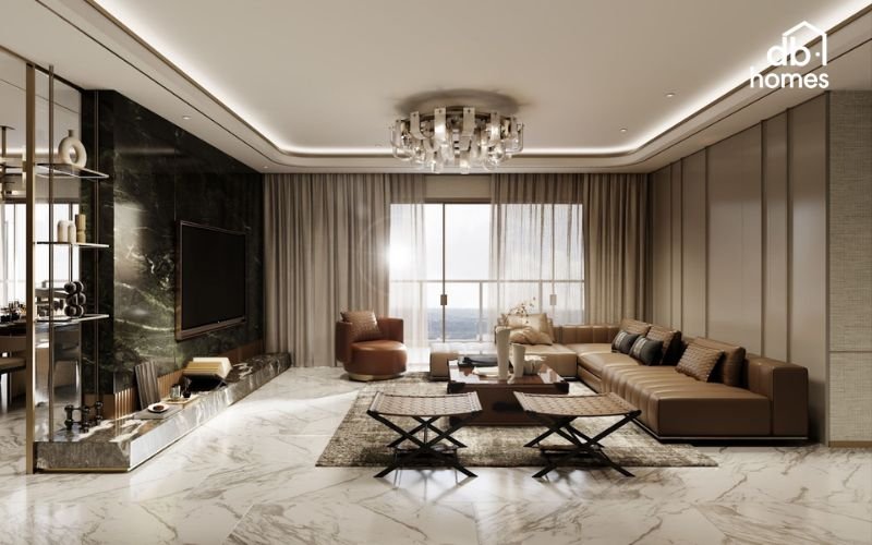Phòng khách là trung tâm của căn hộ, nơi thể hiện phong cách sống và tạo không gian sinh hoạt chung