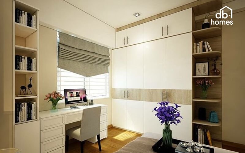 Khu vực làm việc trong căn hộ 70m² cần đảm bảo sự tiện nghi, tối ưu không gian nhưng vẫn đảm bảo tính thẩm mỹ