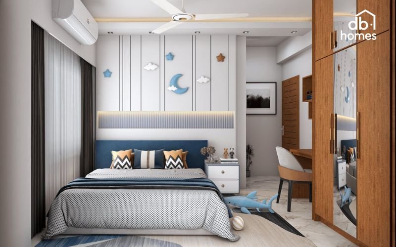 Phòng ngủ trẻ em ưu tiên không gian sáng tạo với màu sắc tươi sáng