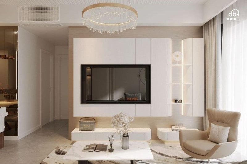 Thiết kế nội thất chung cư tại TPHCM cho căn hộ nhỏ 45m² với nội thất thông minh, thiết kế tối giản và ánh sáng tự nhiên, tối ưu không gian sống