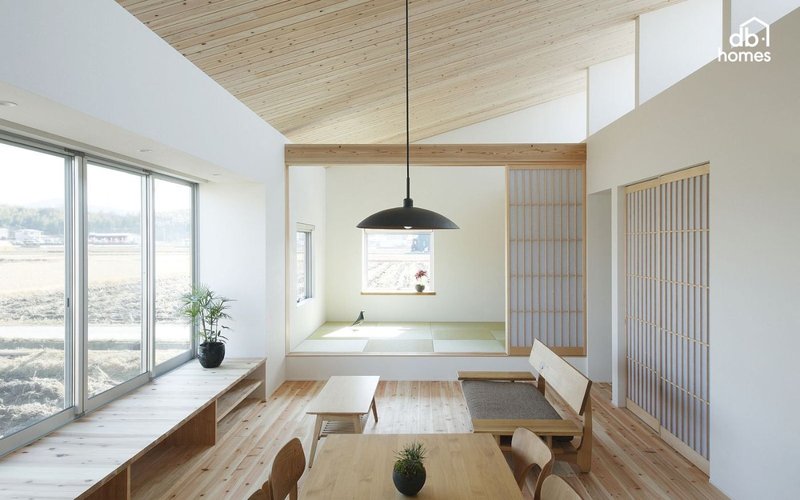 Màu trung tính kết hợp ánh sáng dịu nhẹ và decor Nhật Bản tạo không gian thanh tịnh, thư giãn