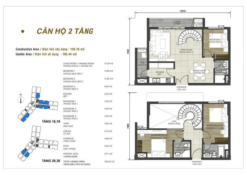 Mặt bằng căn hộ duplex tại D-Homme