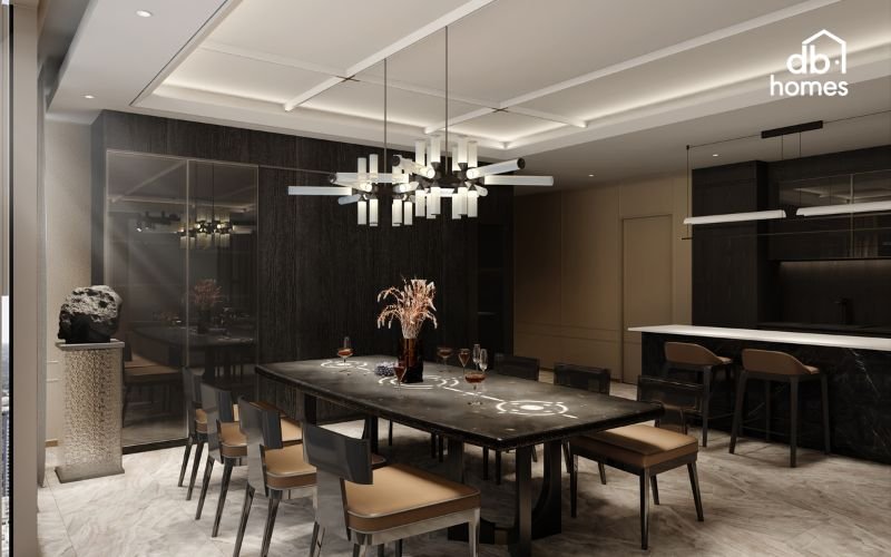 Thiết kế phòng bếp tiện nghi cho căn hộ giúp tận dụng tối đa diện tích mà vẫn đảm bảo sự thuận tiện khi nấu nướng