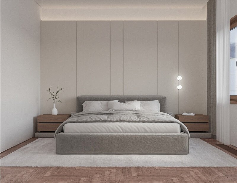 Phòng ngủ phong cách Minimalism đem lại cảm giác gọn gàng, rộng rãi