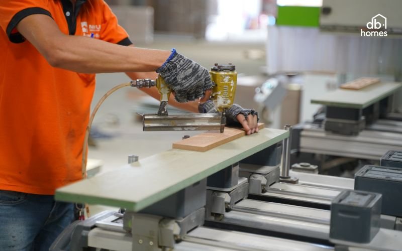 DBHOMES sở hữu nhà máy 5000m² với máy móc hiện đại và đội ngũ kỹ thuật viên giàu kinh nghiệm