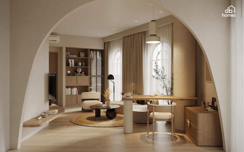 Ánh sáng tự nhiên giúp phòng khách thông thoáng, dễ chịu và tiết kiệm năng lượng