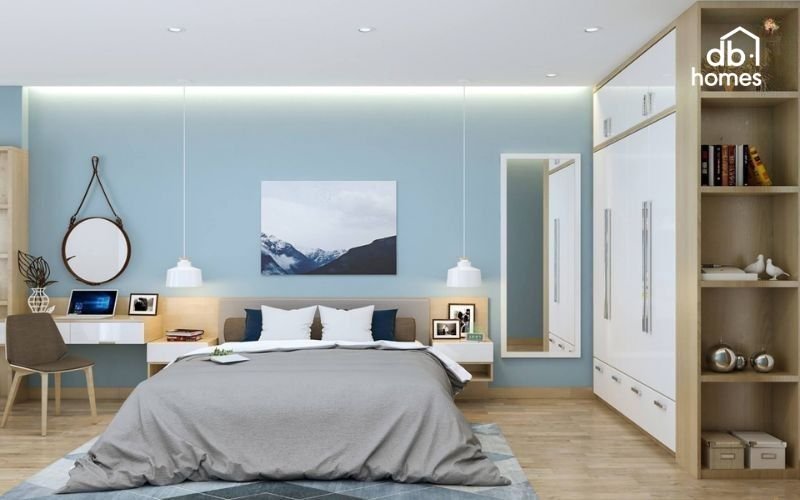 Với những người độc thân, thiết kế phòng ngủ thường ưu tiên sự tối giản nhưng vẫn đảm bảo tính tiện nghi và thẩm mỹ