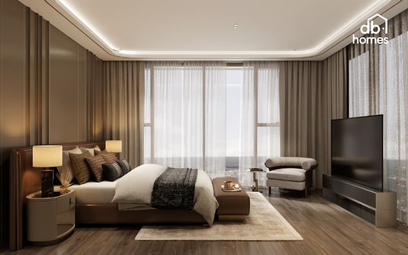 Thiết kế phòng ngủ chung cư hiện đại sẽ đề cao tính thẩm mỹ và đảm bảo sự tiện nghi, thoải mái cho gia chủ