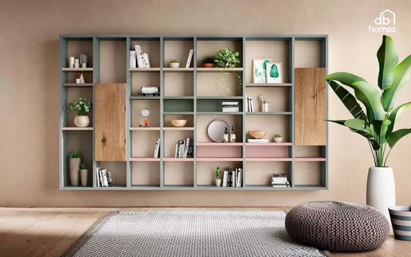 Kệ treo tường là giải pháp lưu trữ thông minh thay thế tủ cồng kềnh.