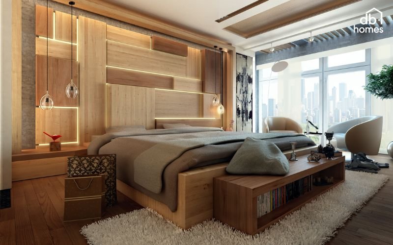 Vật liệu cao cấp nâng tầm thẩm mỹ và cảm giác tiện nghi cho phòng ngủ master