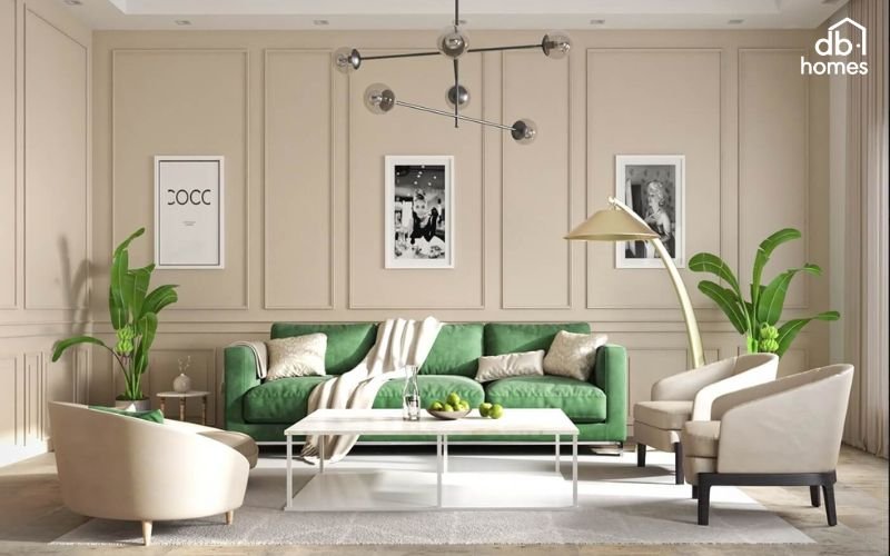 Cây dáng sang trọng, đối xứng tôn lên vẻ thanh lịch cho không gian Tân cổ điển