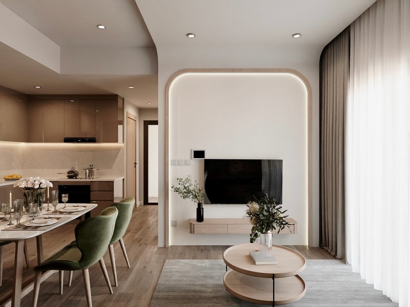Với phong cách thiết kế tối giản pha lẫn nội thất gỗ, phối cảnh tinh tế, tối giản nhưng vẫn giữ được sự cân đối, hài hòa…tạo nên không gian trải nghiệm ấm cúng, nhẹ nhàng.